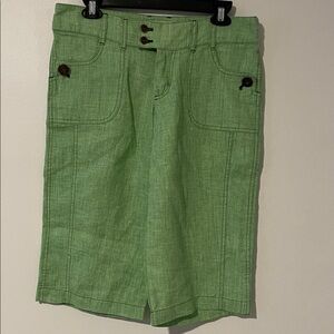 Foreign Policy Green Linen Women's Trousers